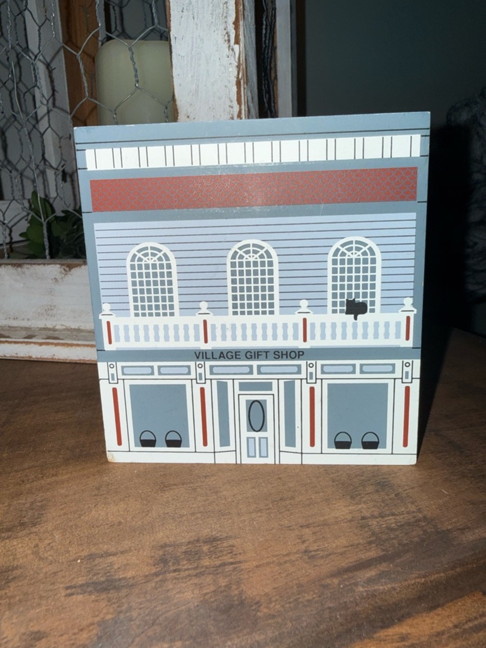 Longaberger Blue and White Village Gift Shop Decorative Box